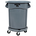 Контейнер круглый RUBBERMAID 75.7 литр BRUTE к-т на платформе FG262000GRAY-KIT