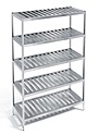 Стеллаж ПРОФСИТИ 15/5/20 5 решетчатых полок, на проф.нерж трубе 30х30