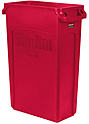 Контейнер для мусора RUBBERMAID Slim Jim 87 литров, c вентиляционными каналами, красный, 1956189
