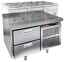 Стол охлаждаемый под тепловое оборудование HICOLD GN 2/TN LT O