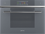 Шкаф духовой комбинированный SMEG HOME SF4106WVCPS  с пароваркой, SmegConnect, 60 см, высота 45 см, 15 функций, серебристое стекло Stopsol