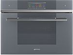 Шкаф духовой комбинированный SMEG HOME SF4106WMCS  с микроволновой печью, SmegConnect, 60 см, высота 45 см, серебристое стекло Stopsol