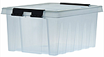 Ящик ТАРА.РУ 415х300х190 мм с крышкой и клипсами прозрачный, Rox Box 16