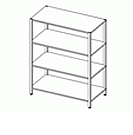 Стеллаж на стойках трубах SIMECO  СТПС41104 1100х400х1800 сплошные полки