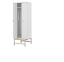 Шкаф гардеробный МЕТАЛСИТИ ШР-22(600), разобранный, на подставке со скамьей
