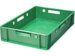 Ящик пластиковый мясной сплошной ТАРА.РУ Е1 600x400x125 мм, 205 зеленый