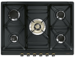 Панель варочная газовая  SMEG HOME SR775AO, 70 см, антрацит, фурнитура латунная