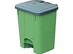 Бак мусорный ТАРА.РУ 40 литров, с крышкой, с педальным приводом, зелёный, SW-40