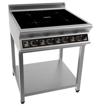 Плита индукционная на открытой подставке 4 конфорки КОБОР I7-4S (с 2 полками)