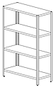 Стеллаж со сплошными полками на нержавеющем уголке ЭКОНОМ АЛТЭК Ст 4СНУ 13/5-Р разборный