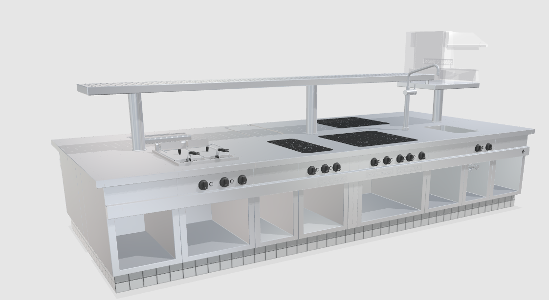 Остров тепловой с индукционными плитами MKN_MasterLine 9109123, спец. Rodina