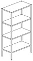 Стеллаж 4 полки БСВ СТЭ 074 700х400х1800 сварной