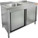 Стол производственный закрытый купе с моечной ванной HICOLD НСЗК1М-18/7БЛ
