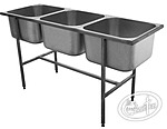 Ванна моечная трехсекционная СКАЙТЕК ВМЦ-400/3 1335х455х860, ванна 400х400х250