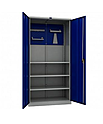 Шкаф инструментальный ПРОМЕТ 1900х1000х500мм, cерый полуматовый (RAL 7038), двери синие (RAL 5002)