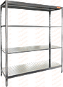Стеллаж нержавеющий кухонный перфорированный HICOLD НСК-15/4 П