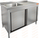 Стол производственный закрытый купе с моечной ванной HICOLD НСЗК1М-14/7БЛ
