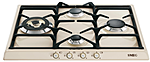 Панель варочная газовая  SMEG HOME SR764PO, 60 см, кремовая, фурнитура латунная