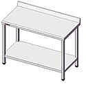 Стол производственный SIMECO Люкс CL1106БП 1100х600х850 с бортом, с полкой