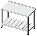 Стол производственный SIMECO Бизнес CE0806БПП 800х600х850  с бортом и с перфорированной полкой