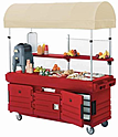 Киоск CAMBRO KVC856C 158 (6 отсеков GN1/1) с пологом и витриной передвижной, красный