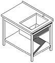 Стол с раковиной неразборный СКАЙТЕК  1000х700х850 мм, мойка 400х550х275 мм