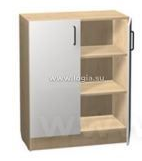 Стол-тумба с распашными дверями 800/600/900 цвет корпуса клен, двери белые RAL 9003