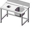 Стол входной SIMECO СВ12075ВХЛ с моечным отверстием и с отверстием для сбора отходов, правое крепление