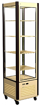 Витрина холодильная кондитерская ПОЛЮС Carboma D4 VM 400‑2 (R400Cвр) цвет бежево-коричневый