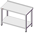 Стол производственный SIMECO Бизнес CE1207БП 1200х700х850  с бортом и полкой