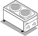 Плита электрическая 2-конфорочная TECNOINOX PC35E/6/1, 116002