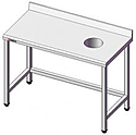 Стол для сбора отходов SIMECO Люкс СОL1806БП 1800х600х850 с бортом, отверстие справа