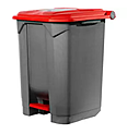 Бак мусорный ТАРА.РУ 50л. мороз. с люком, с крышкой, с педальным приводом, цв. серо-красный, 26002