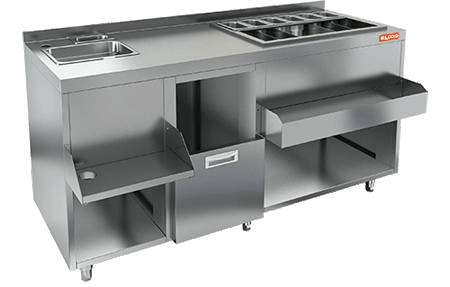 Станция барная HICOLD НБМКС-15/7БПК (без ящиков и вертушки)