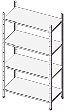 Стеллаж на стойках трубах SIMECO СТПС41405 1400х500х1800 сплошные полки