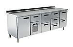 Стол морозильный БСВ TRGN 2222 с бортом, ящик над моноблоком