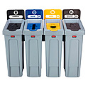 Комплект из 4-х контейнеров для раздельного сбора мусора RUBBERMAID Landfill / Paper / Plastic / Organic, 2057608