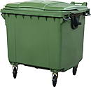 Контейнер мусорный на колёсах ТАРА.РУ 1100 литров зелёный, MGB-1100