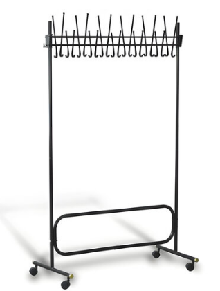 Вешалка напольная «СК (СКР)», 1,98 м, 22 крючка, металл, черная, передвижная