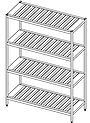 Стеллаж с решетчатыми полками на нержавеющем уголке ЭКОНОМ АЛТЭК Ст 4РНУ 12/4-Р разборный