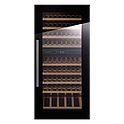 Шкаф винный встраиваемый KUPPERSBUSCH FWK 4800.0 S3, черное стекло, Silver Chrome
