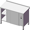Стол тепловой SIMECO СТ1206БК 1200х600х850 с бортом, двери-купе