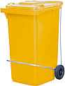 Контейнер мусорный ТАРА.РУ 240 литров, желтый, с П-образным c педальным приводом, МКТ 240 (ПП)