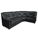 Диван угловой правый Chelsea черный (искусственная кожа)