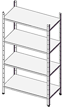 Стеллаж на стойках трубах SIMECO СТПС41006 1000х600х1800 сплошные полки