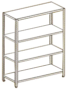 Стеллаж 4 полки БСВ СТЭ 144 1400х400х1800 сварной
