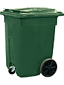 Контейнер мусорный на 3-х колёсах ТАРА.РУ 340 литров зеленый,  MGB-370 (3)