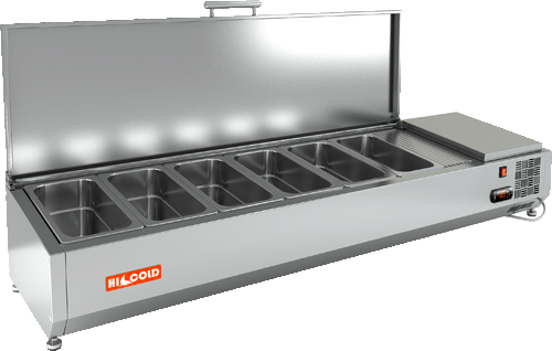 <b>Витрина холодильная</b> настольная HICOLD VRTU 1485 1/4 с крышкой к PZE3