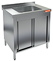Стол производственный закрытый купе с моечной ванной HICOLD НСЗК1М-8/7 без борта