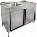 Стол производственный закрытый купе с моечной ванной HICOLD НСЗК1М-12/6БЛ